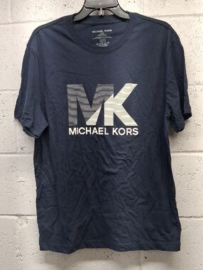 NWOT Michael Kors Men’s Navy MK Logo T‑Shirt